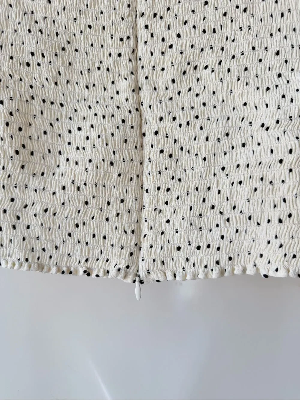 REFORMATION Nina‎ Blouse Polka Dot Puff Sleeve Womens  Top Size 4 Ivory Black